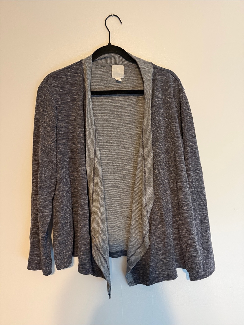 Sunday Open-Front Layered Heather Gray Cardigan